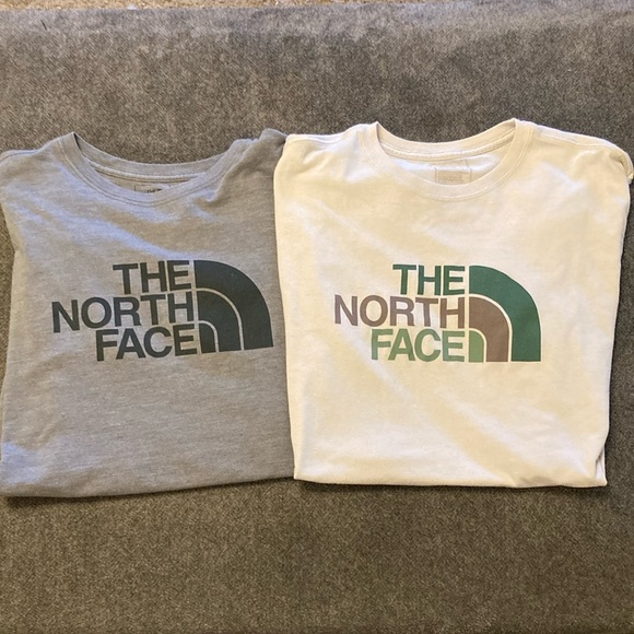 The North Face Other - 2 The North Face Men’s Large Slim Fit T Shirts with half dome logo. Gray & Cream